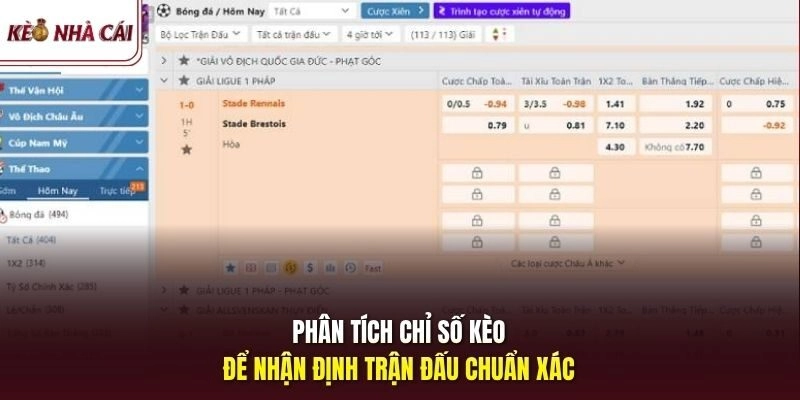 Phân tích chỉ số kèo để nhận định trận đấu chuẩn xác